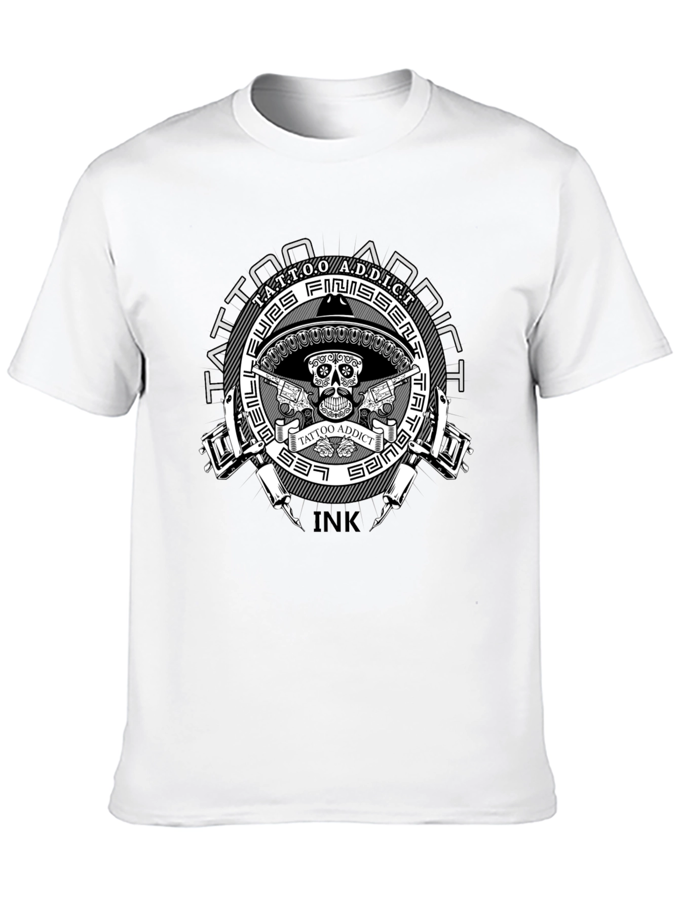 Camiseta Negra Tattoo Addict Ink - Estilo Único