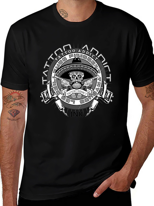 Camiseta Negra Tattoo Addict Ink - Estilo Único