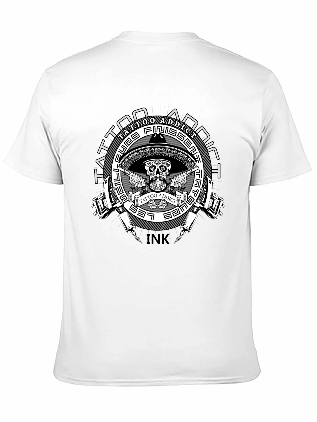 Camiseta Negra Tattoo Addict Ink - Estilo Único