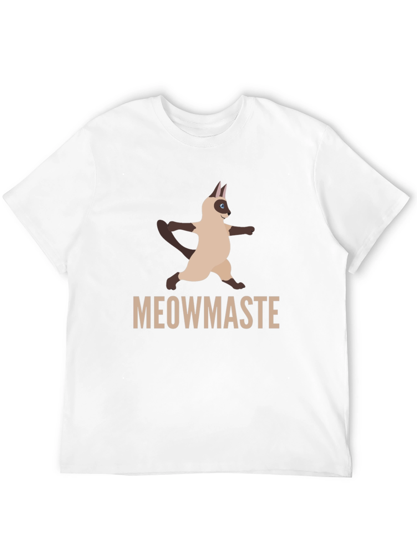 Camiseta Negra Meowmaste Yoga Gato Siamés Divertida