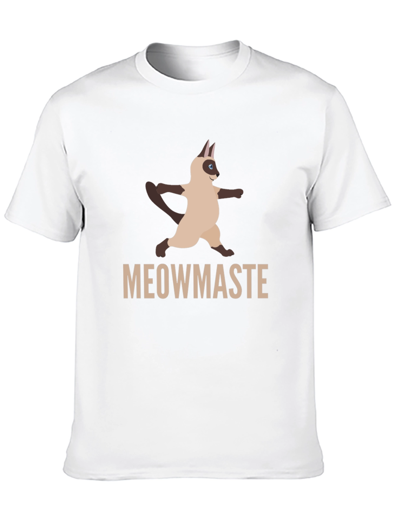 Camiseta Negra Meowmaste Yoga Gato Siamés Divertida
