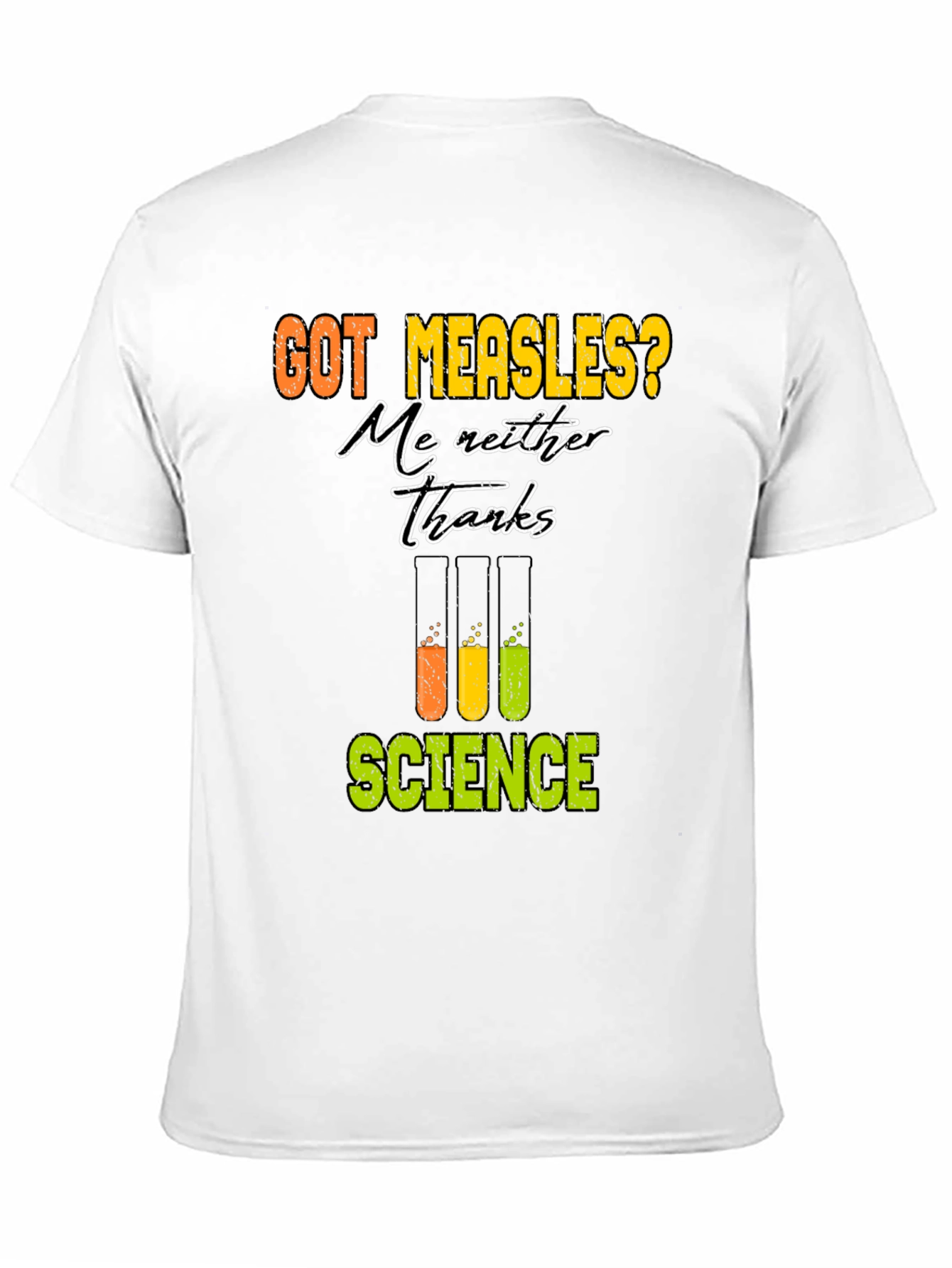 Camiseta Negra de Ciencia: ¡No al Sarampión!