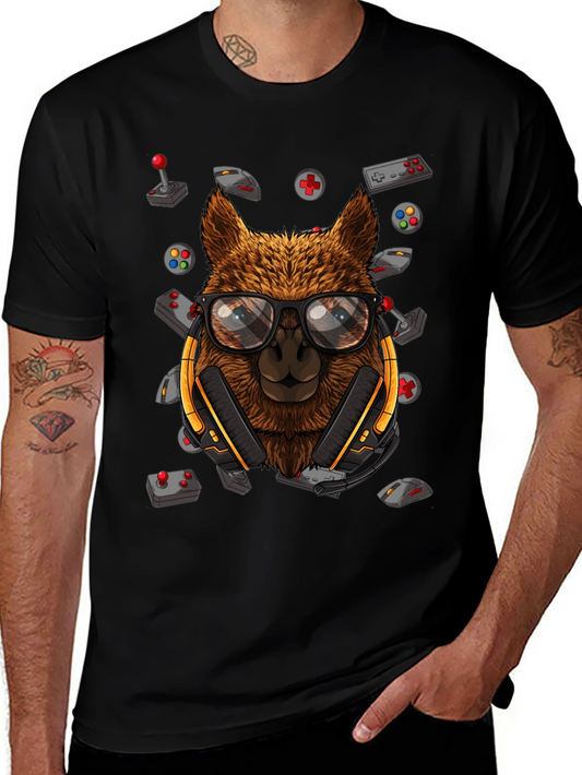 Camiseta Negra con Diseño de Llama Gamer