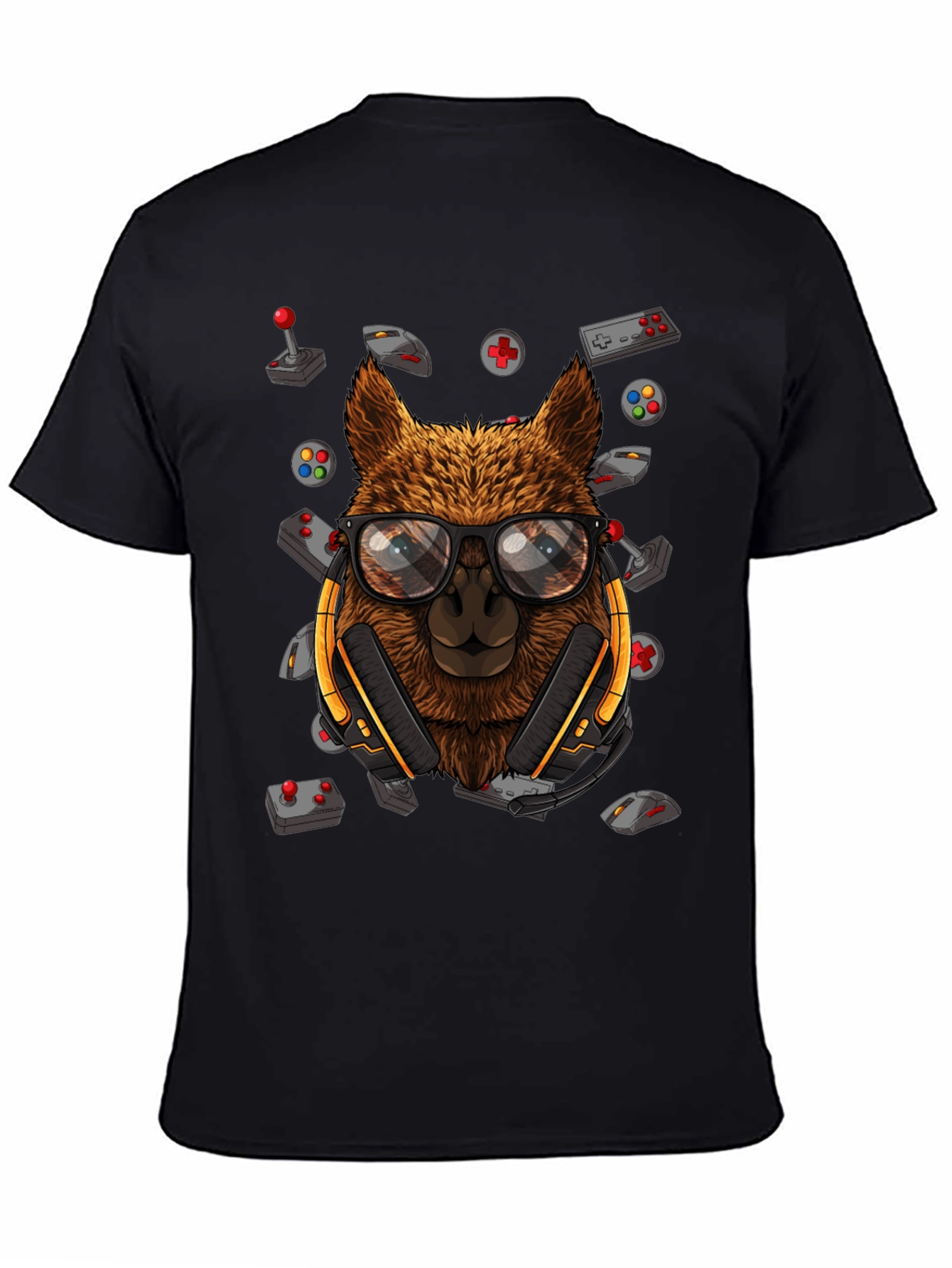 Camiseta Negra con Diseño de Llama Gamer