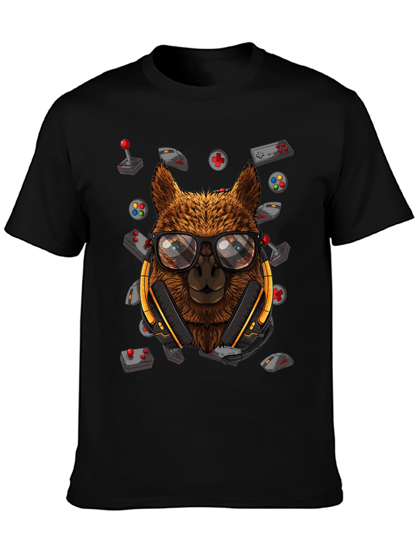 Camiseta Negra con Diseño de Llama Gamer
