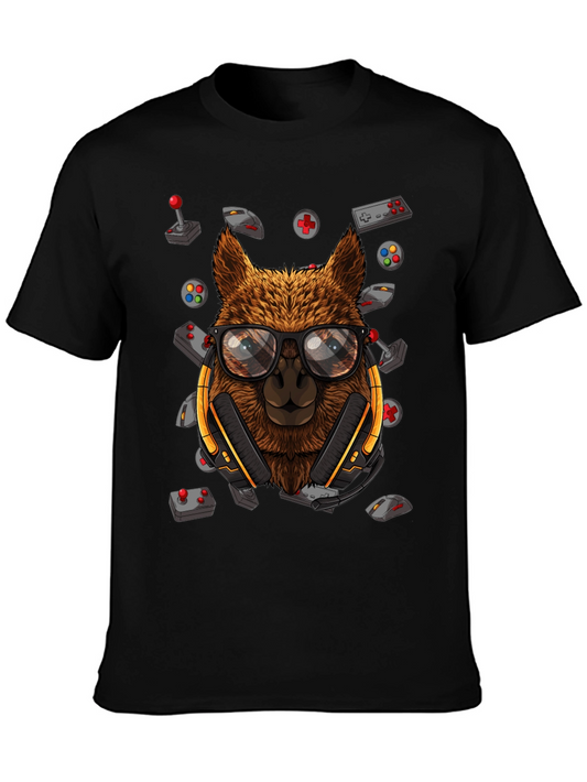 Camiseta Negra con Diseño de Llama Gamer