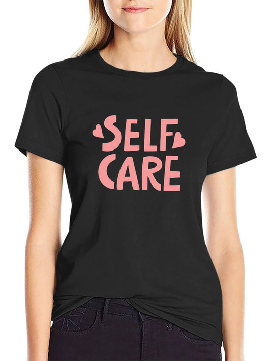 Camiseta Negra con Diseño Self Care