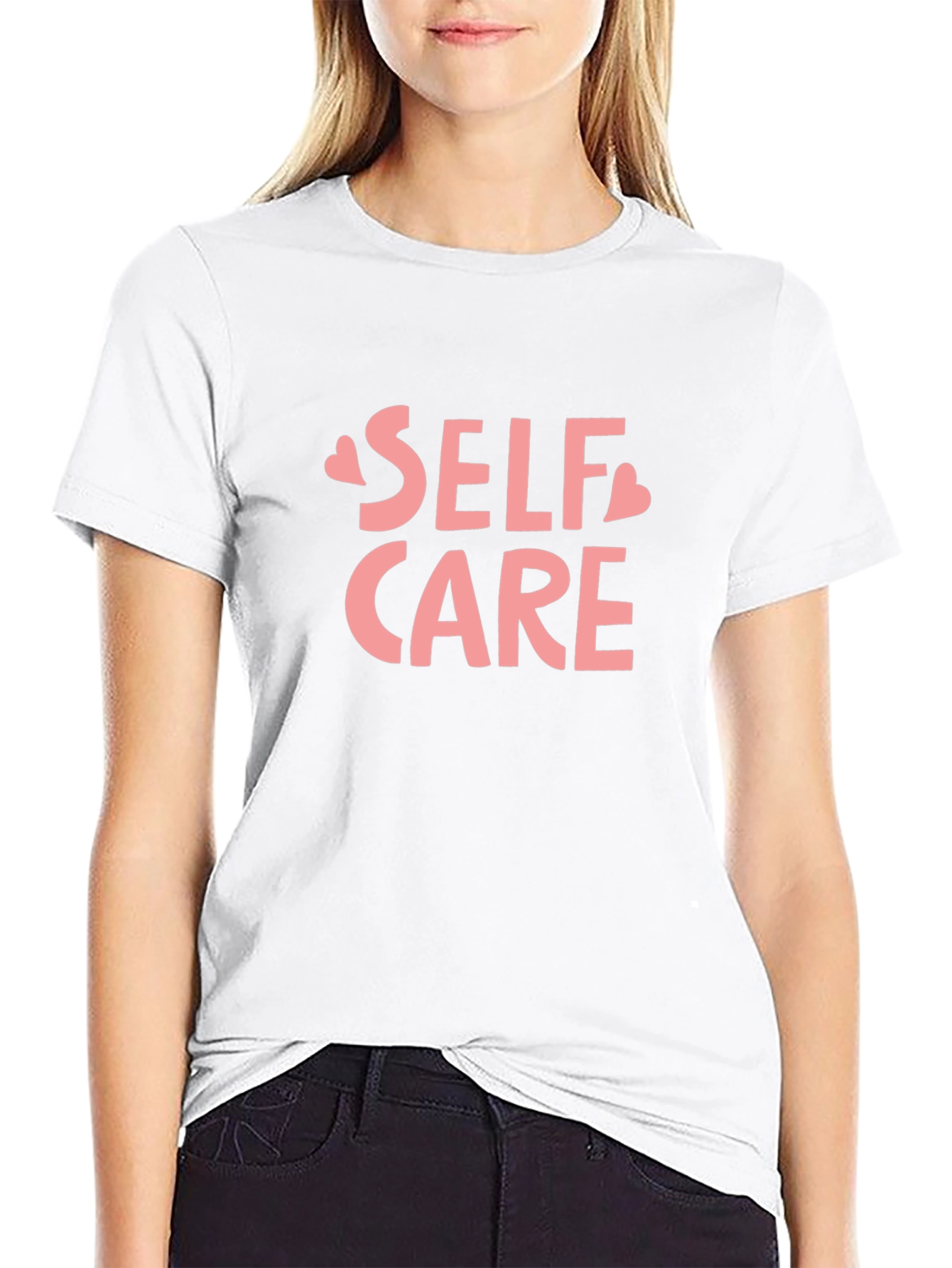 Camiseta Negra con Diseño Self Care