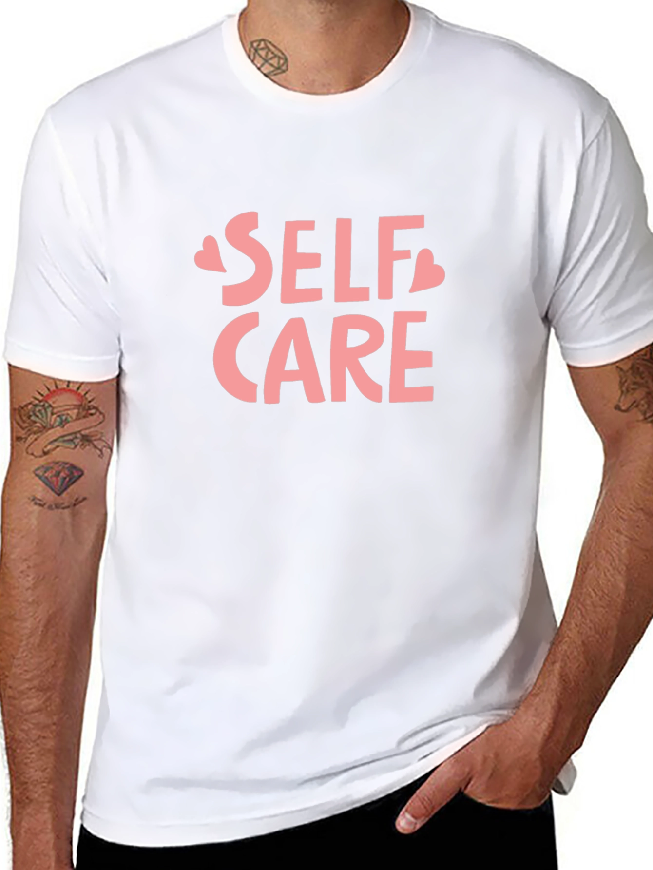 Camiseta Negra con Diseño Self Care
