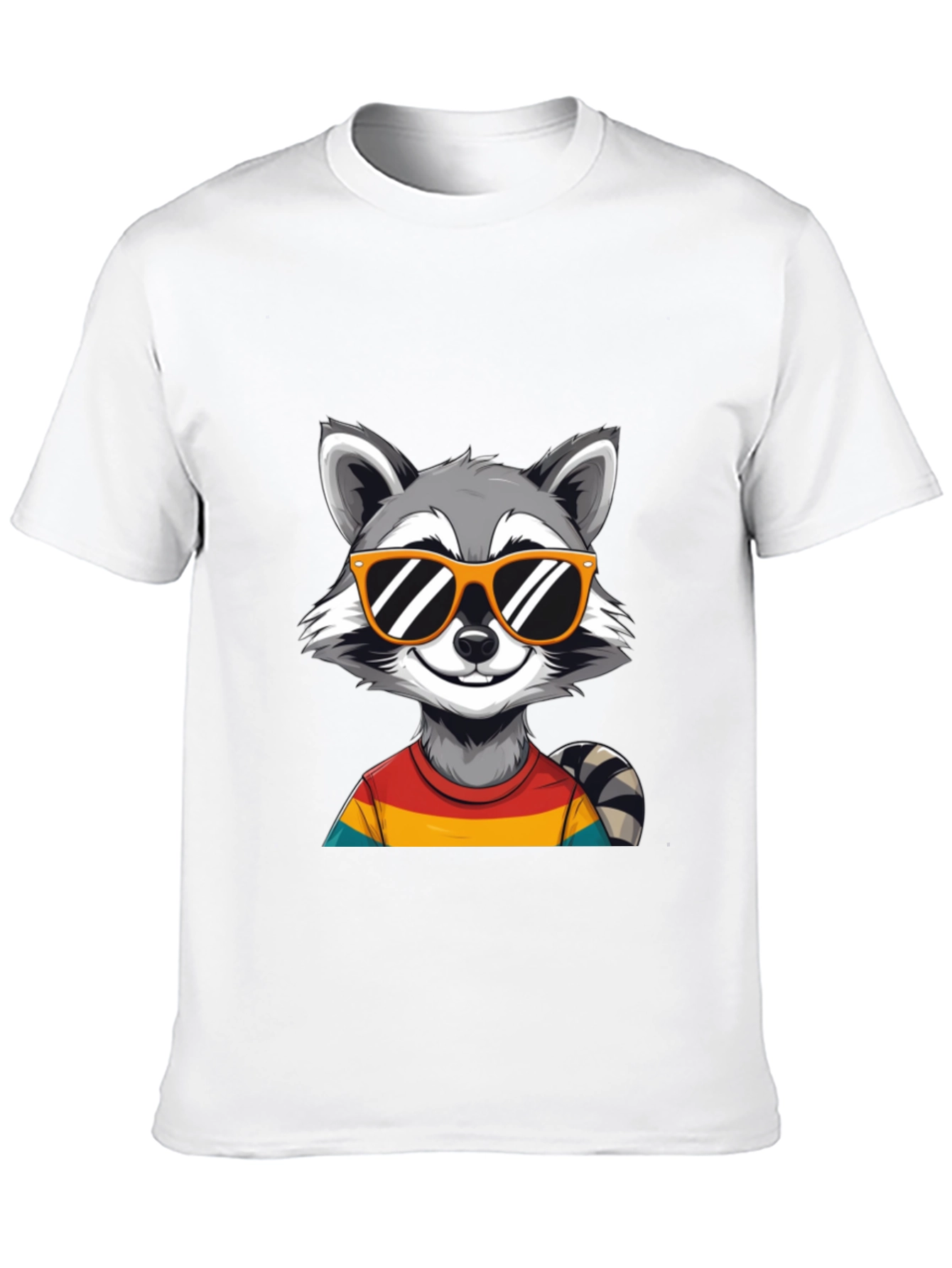 Camiseta Negra con Diseño de Mapache Cool