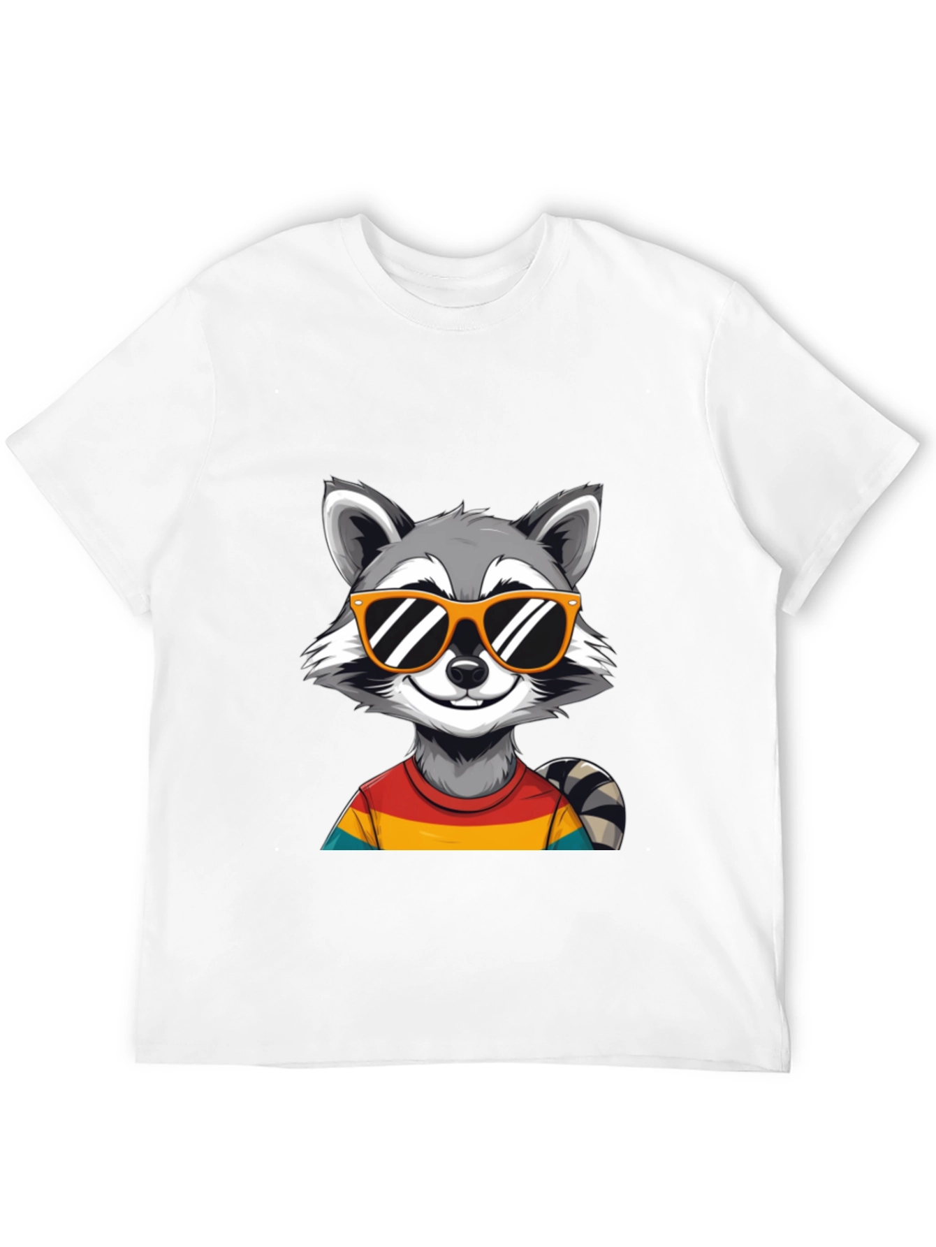 Camiseta Negra con Diseño de Mapache Cool