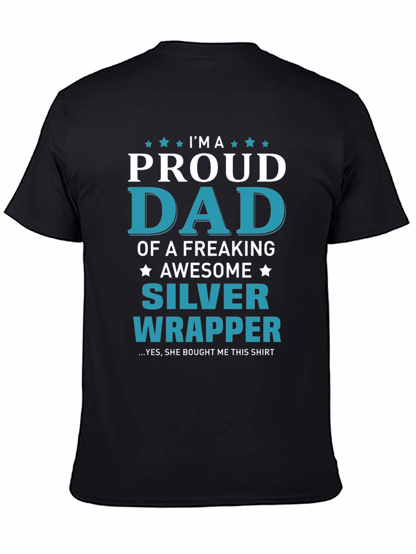 Camiseta Negra Proud Dad of a Silver Wrapper