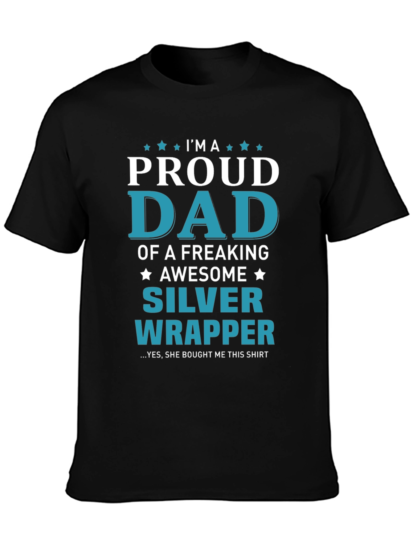 Camiseta Negra Proud Dad of a Silver Wrapper