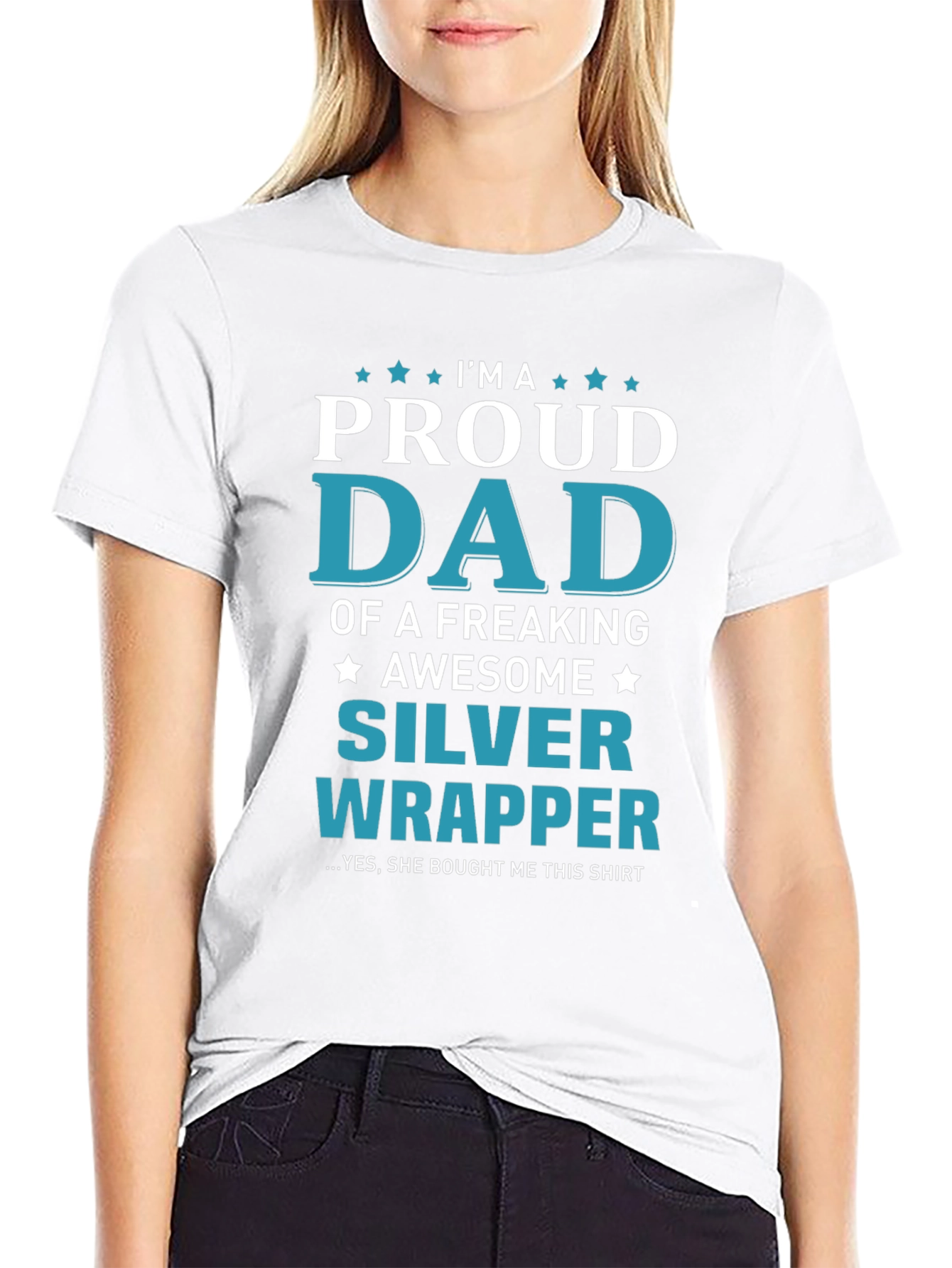 Camiseta Negra Proud Dad of a Silver Wrapper
