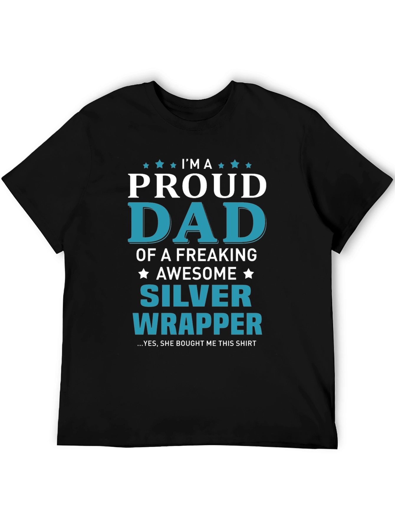 Camiseta Negra Proud Dad of a Silver Wrapper