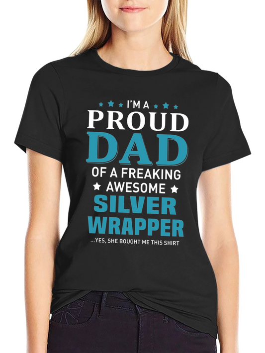 Camiseta Negra Proud Dad of a Silver Wrapper