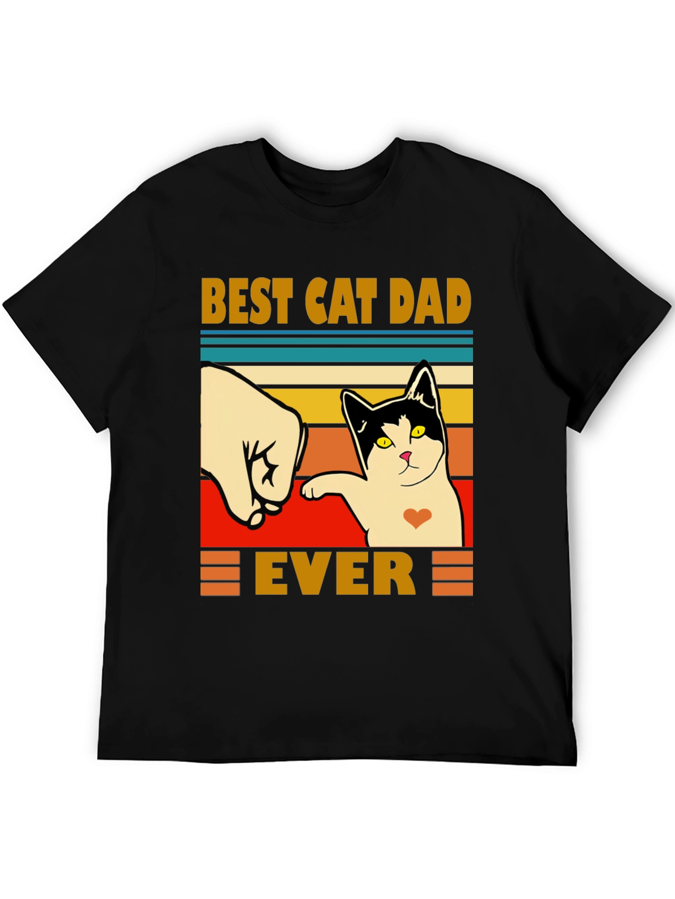 Camiseta Negra Best Cat Dad Ever