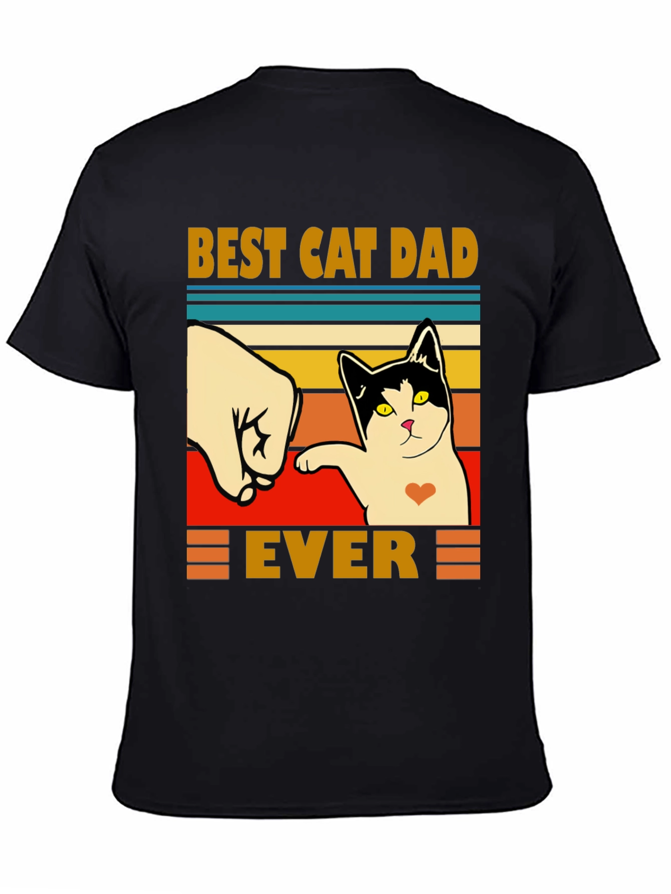 Camiseta Negra Best Cat Dad Ever
