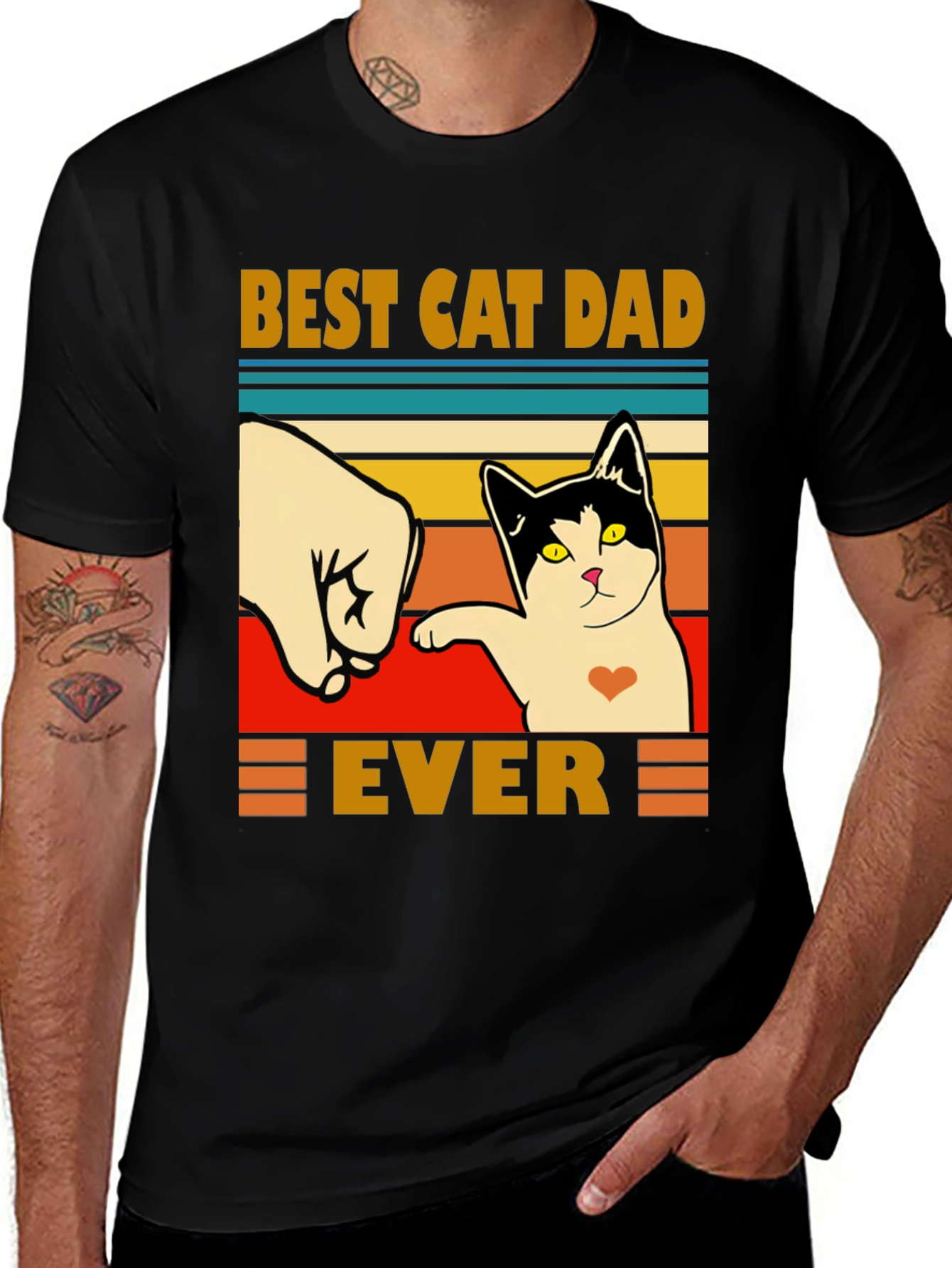 Camiseta Negra Best Cat Dad Ever