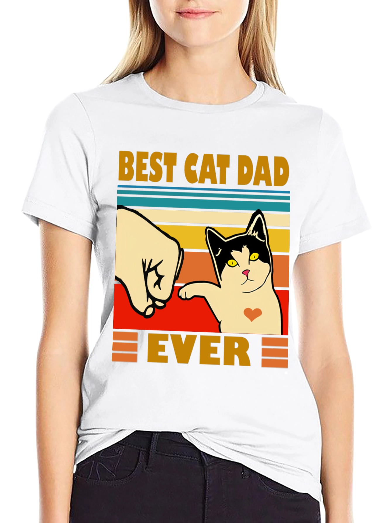 Camiseta Negra Best Cat Dad Ever