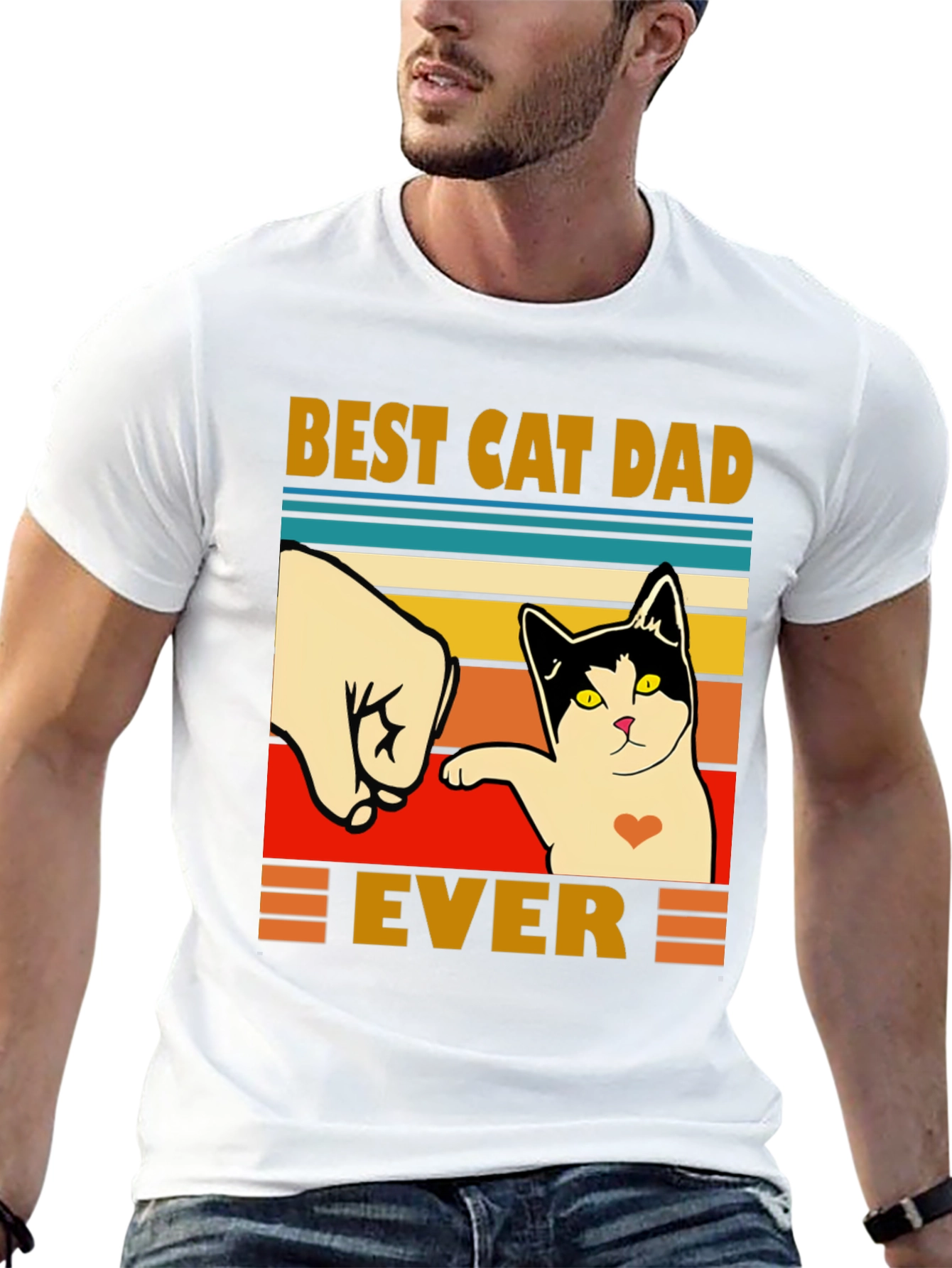 Camiseta Negra Best Cat Dad Ever