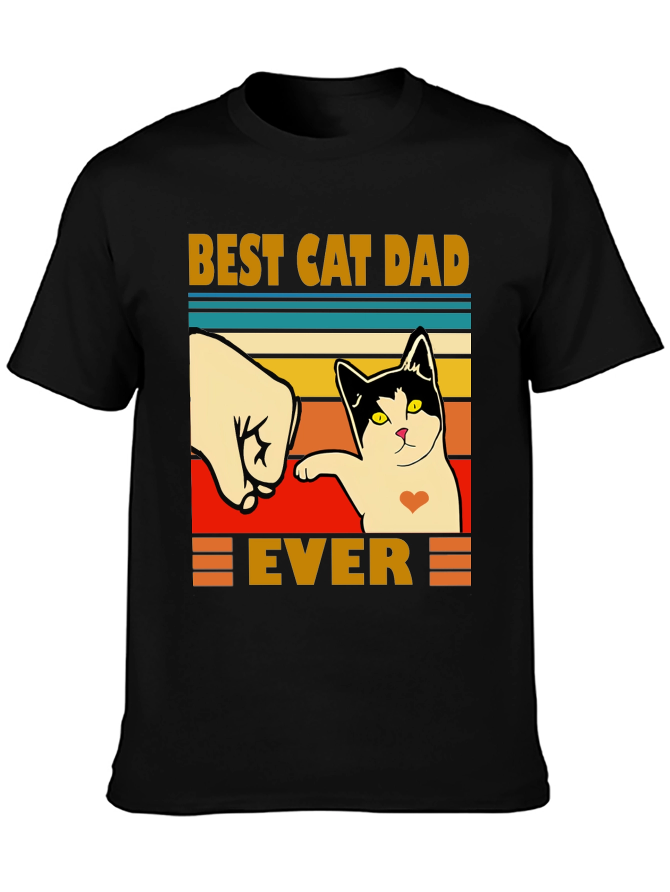 Camiseta Negra Best Cat Dad Ever