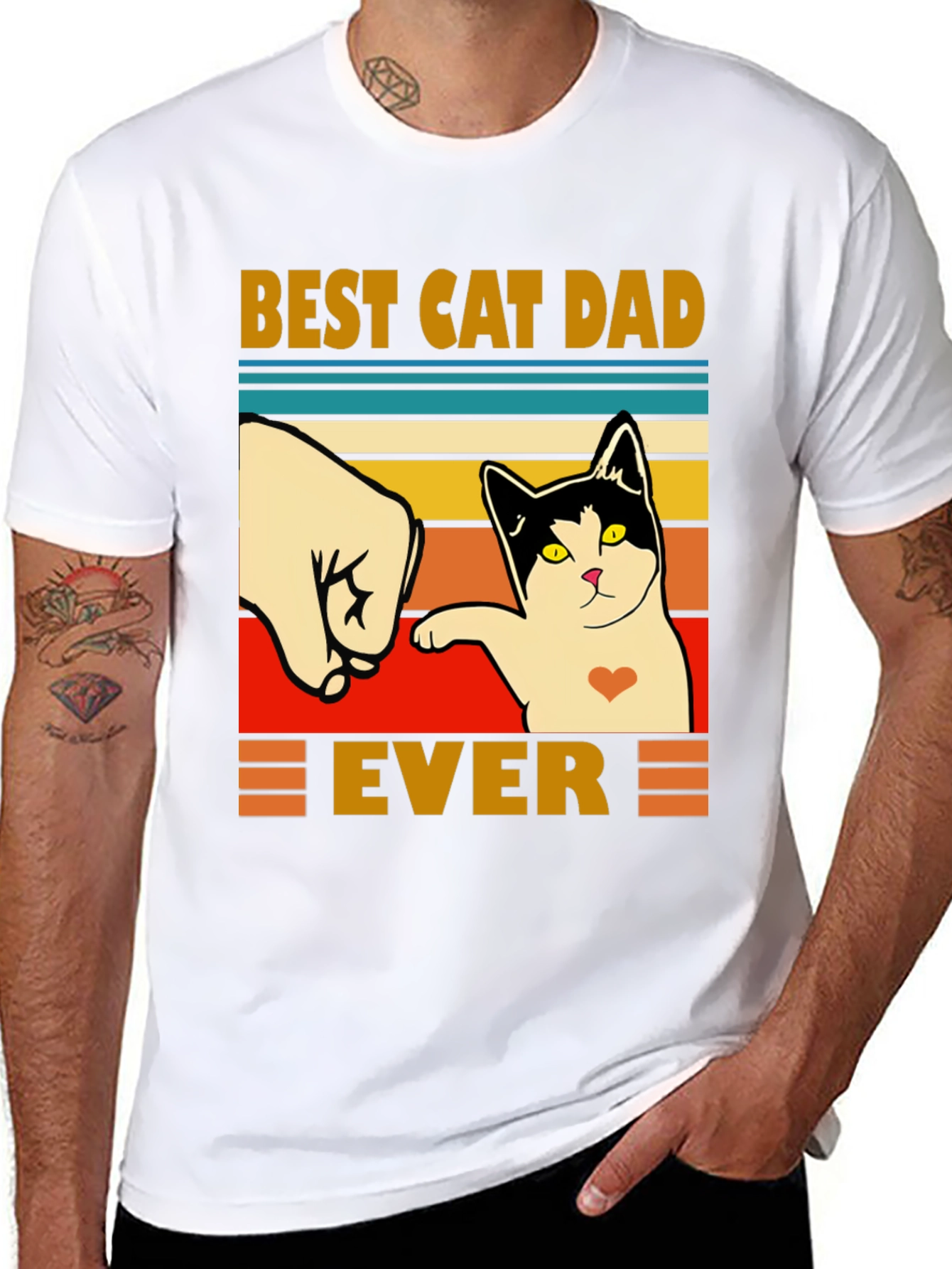Camiseta Negra Best Cat Dad Ever