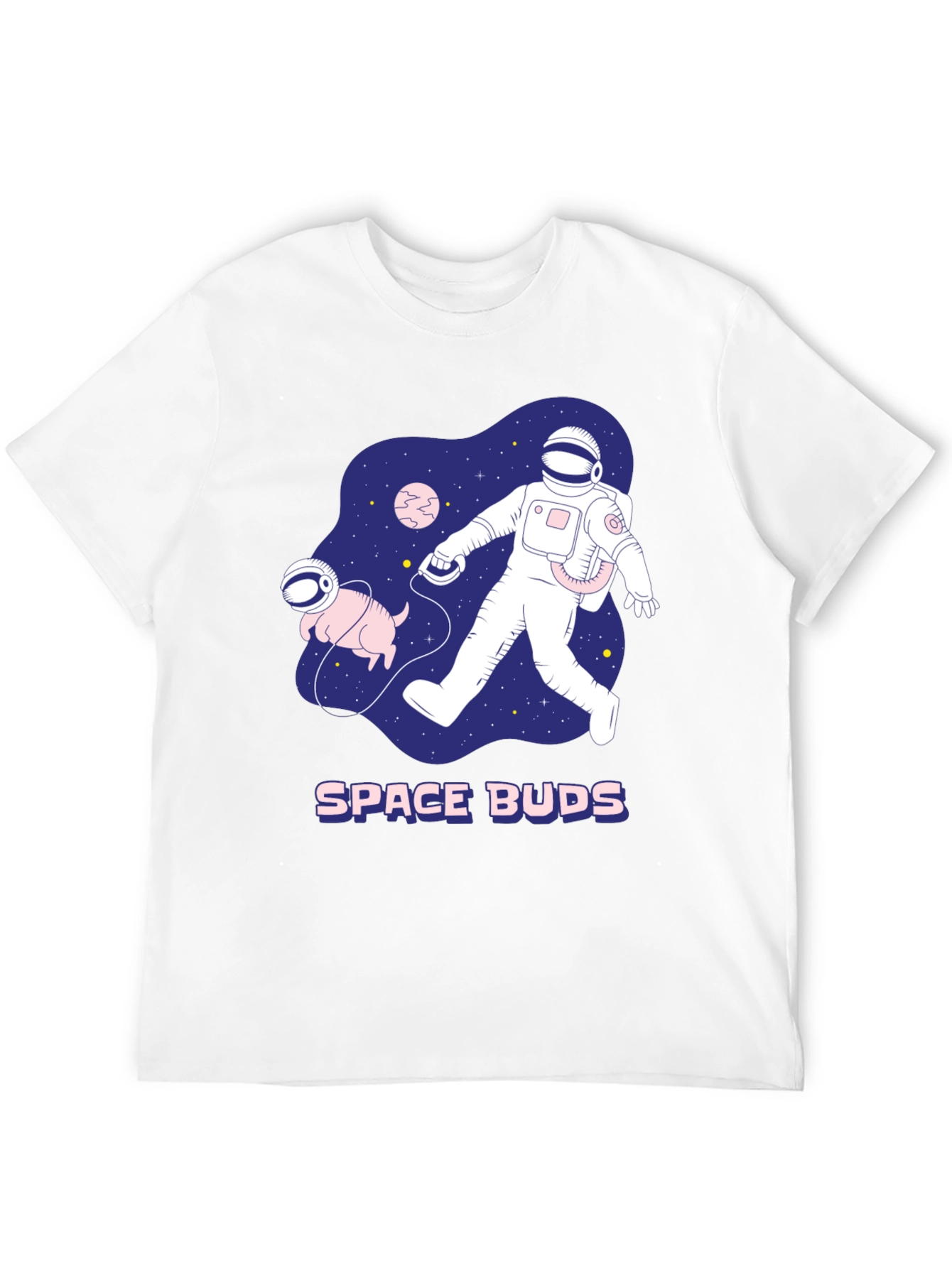 Camiseta Negra Space Buds para Aventureros Espaciales