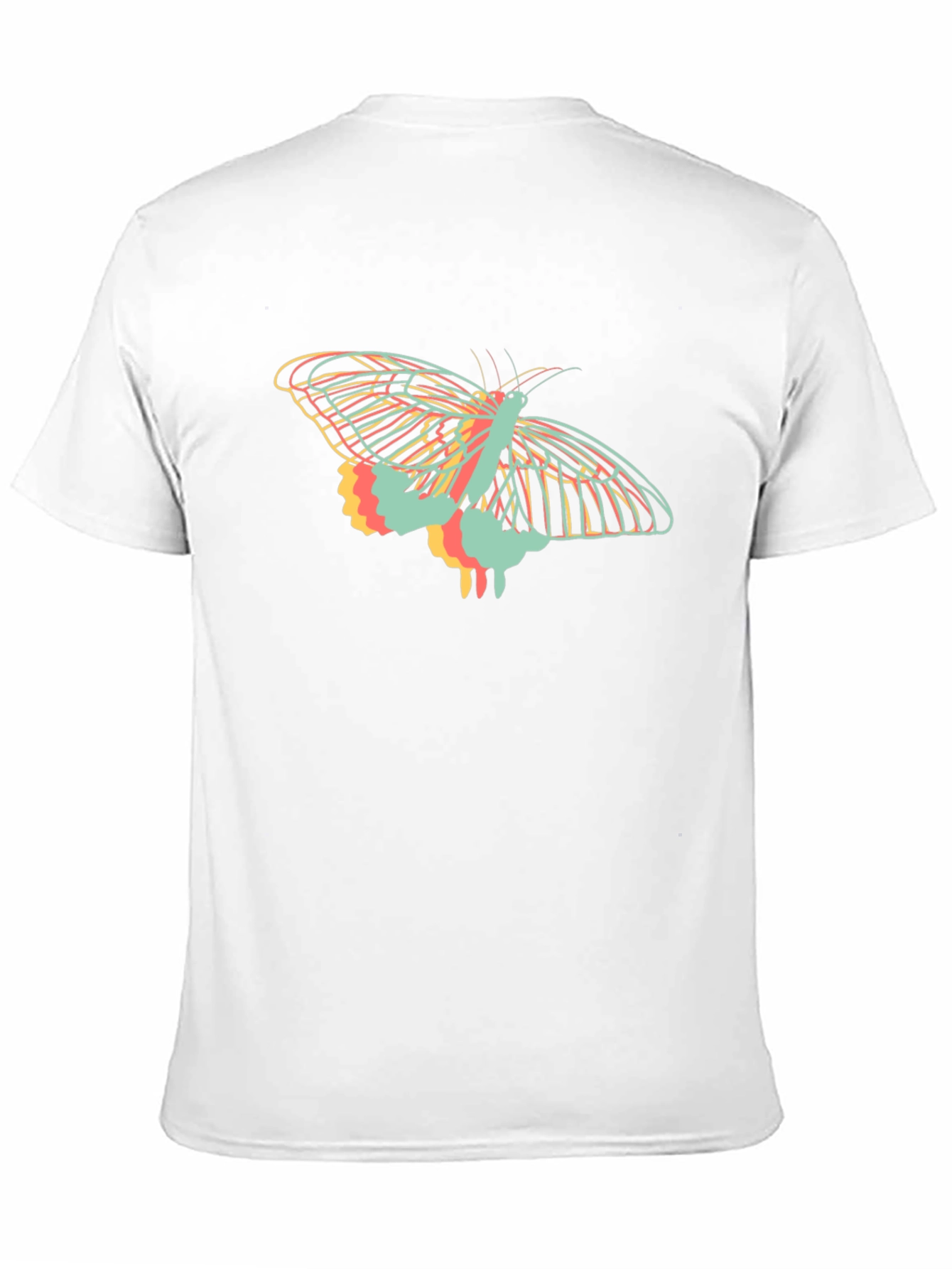 Camiseta Negra con Diseño de Mariposa Abstracta