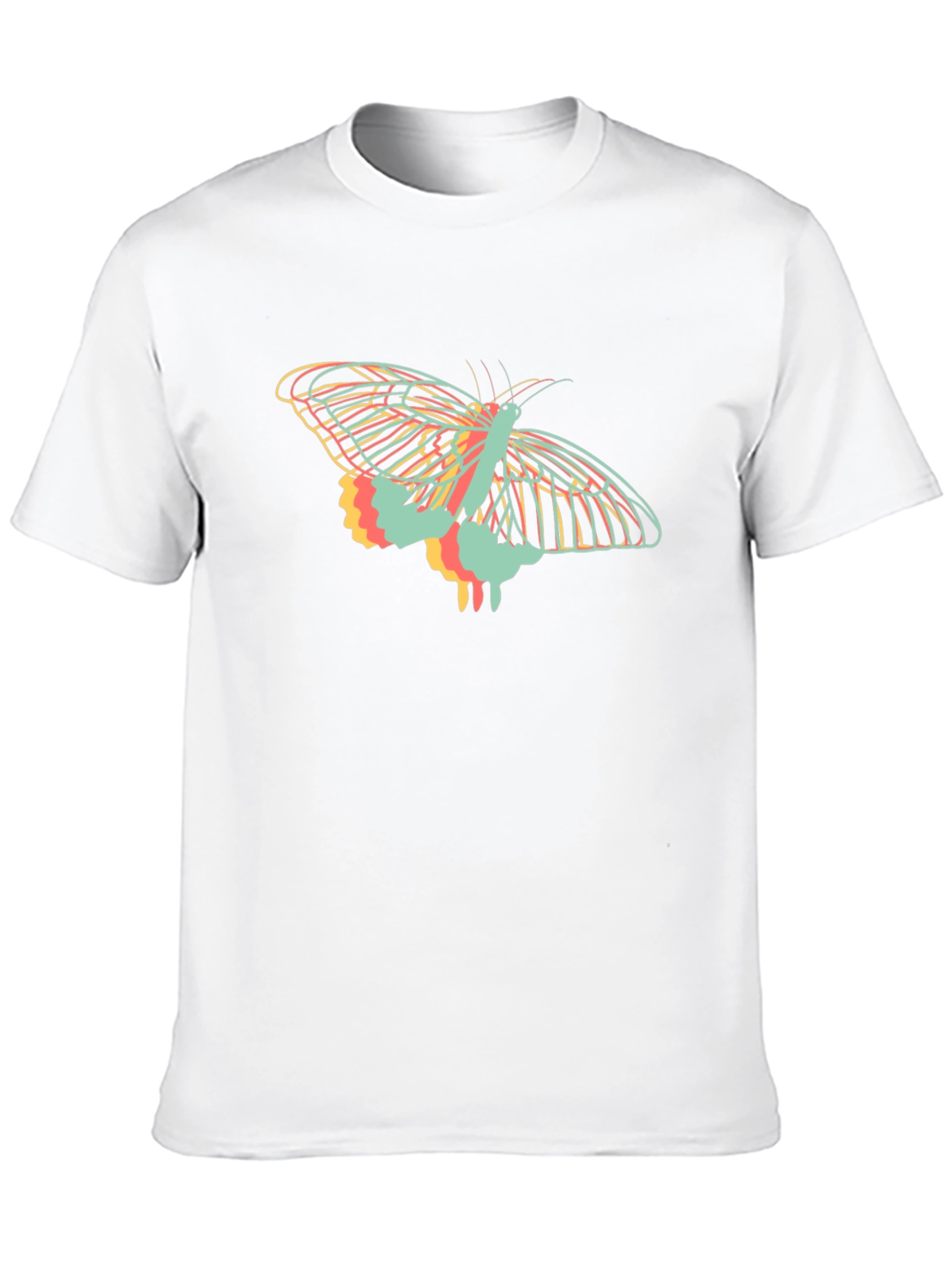 Camiseta Negra con Diseño de Mariposa Abstracta