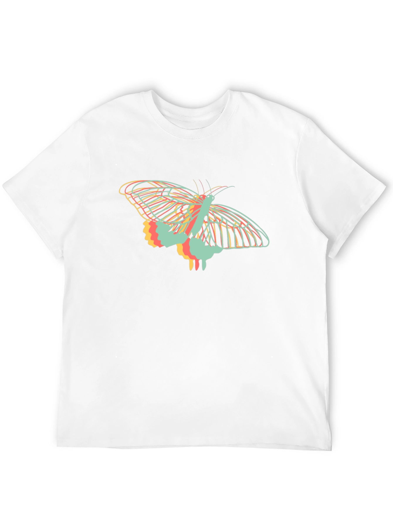 Camiseta Negra con Diseño de Mariposa Abstracta