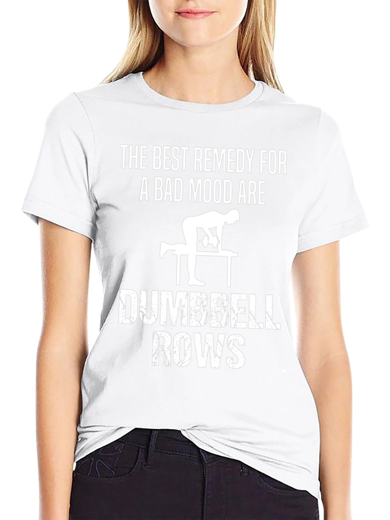 Camiseta Negra: Dumbbell Rows El Mejor Remedio