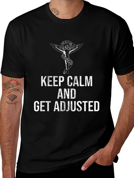 Camiseta Hombre Negra Keep Calm and Get Adjusted