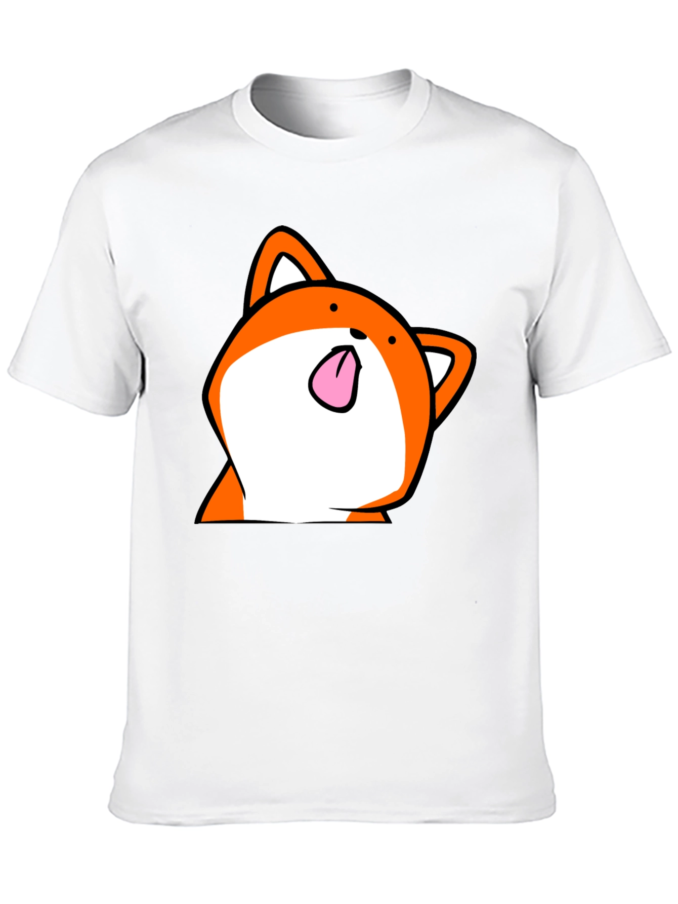 Camiseta Negra con Estampado de Zorro Divertido