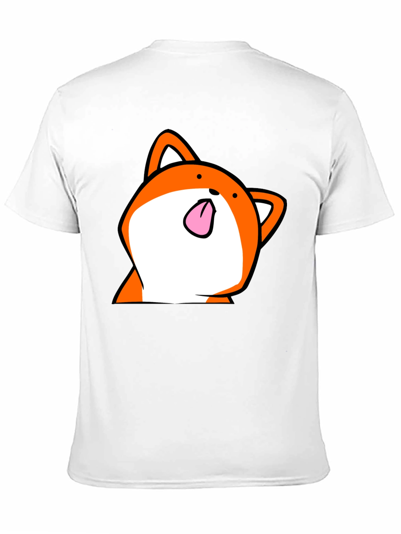 Camiseta Negra con Estampado de Zorro Divertido