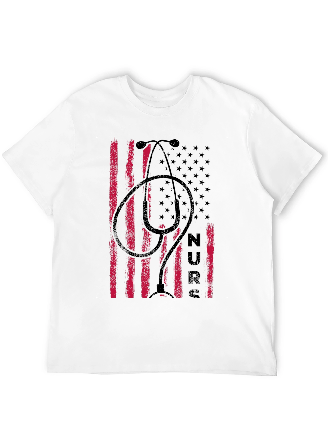 Camiseta Negra con Diseño de Enfermera Americana
