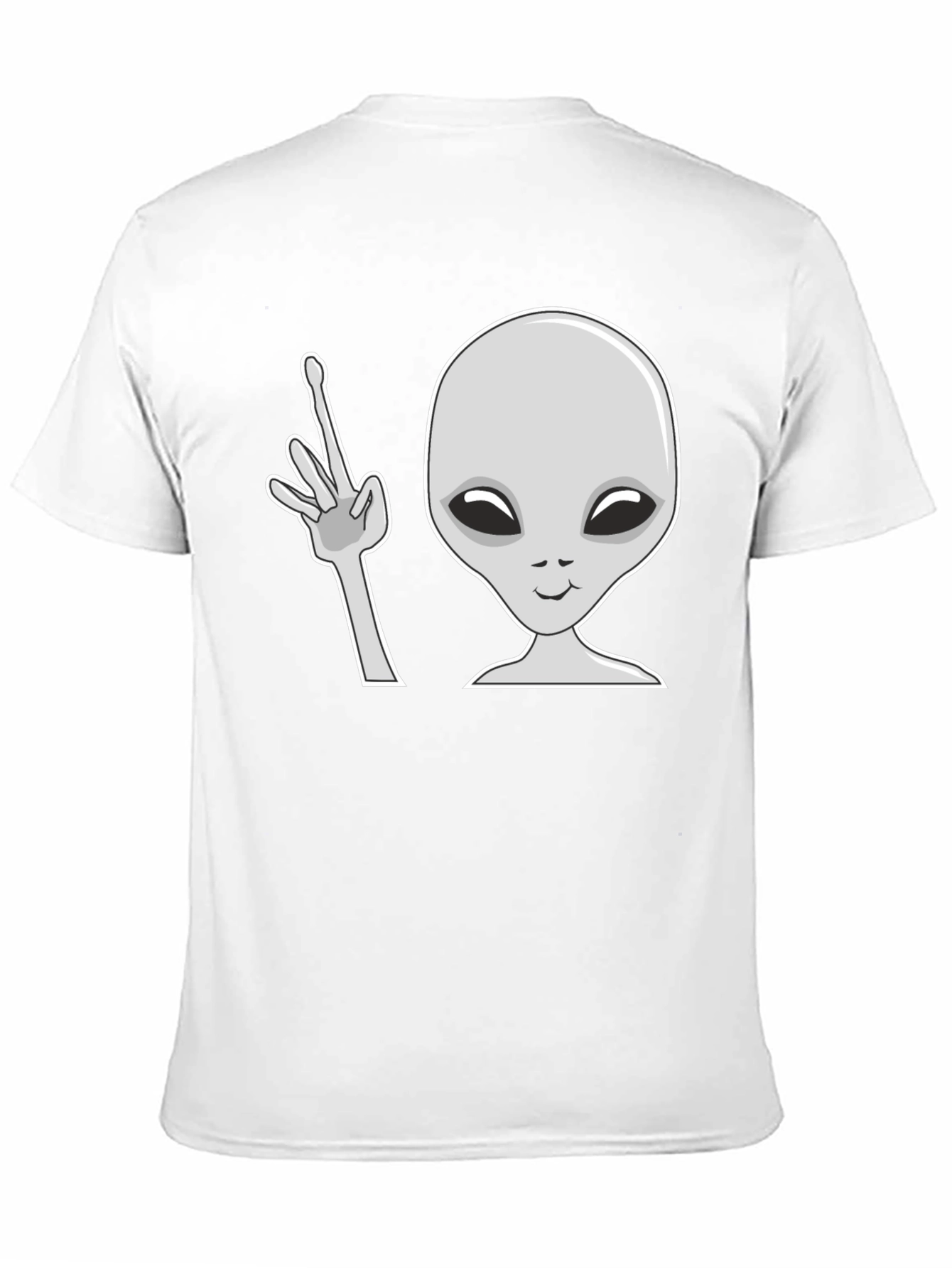 Camiseta Negra con Diseño Alienígena Divertido