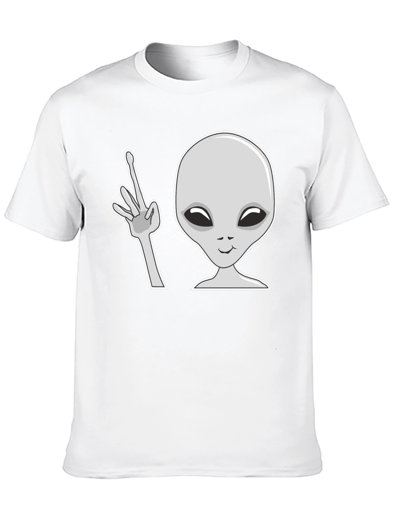 Camiseta Negra con Diseño Alienígena Divertido