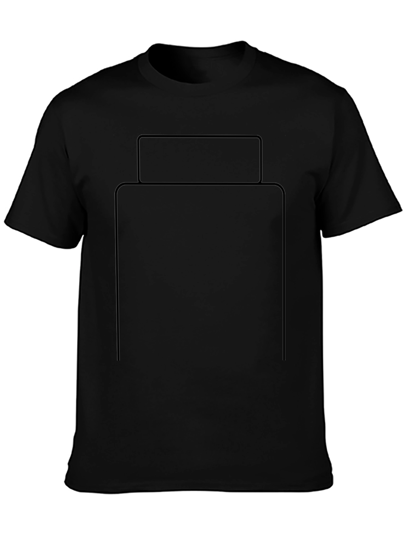 Camiseta Negra Estampado Moderno Hombre