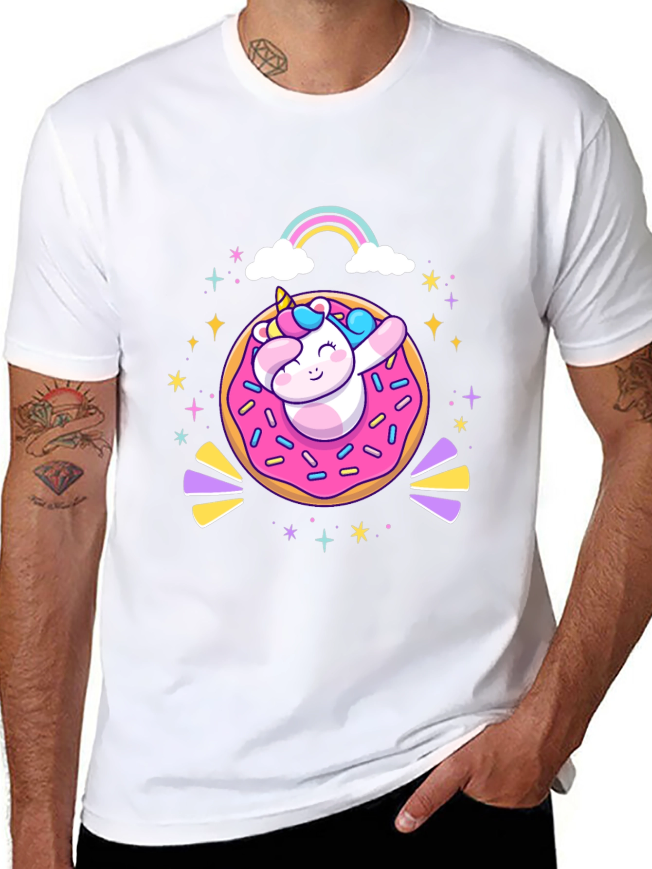 Camiseta Negra Unicornio Donut