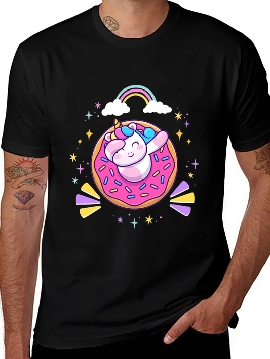 Camiseta Negra Unicornio Donut