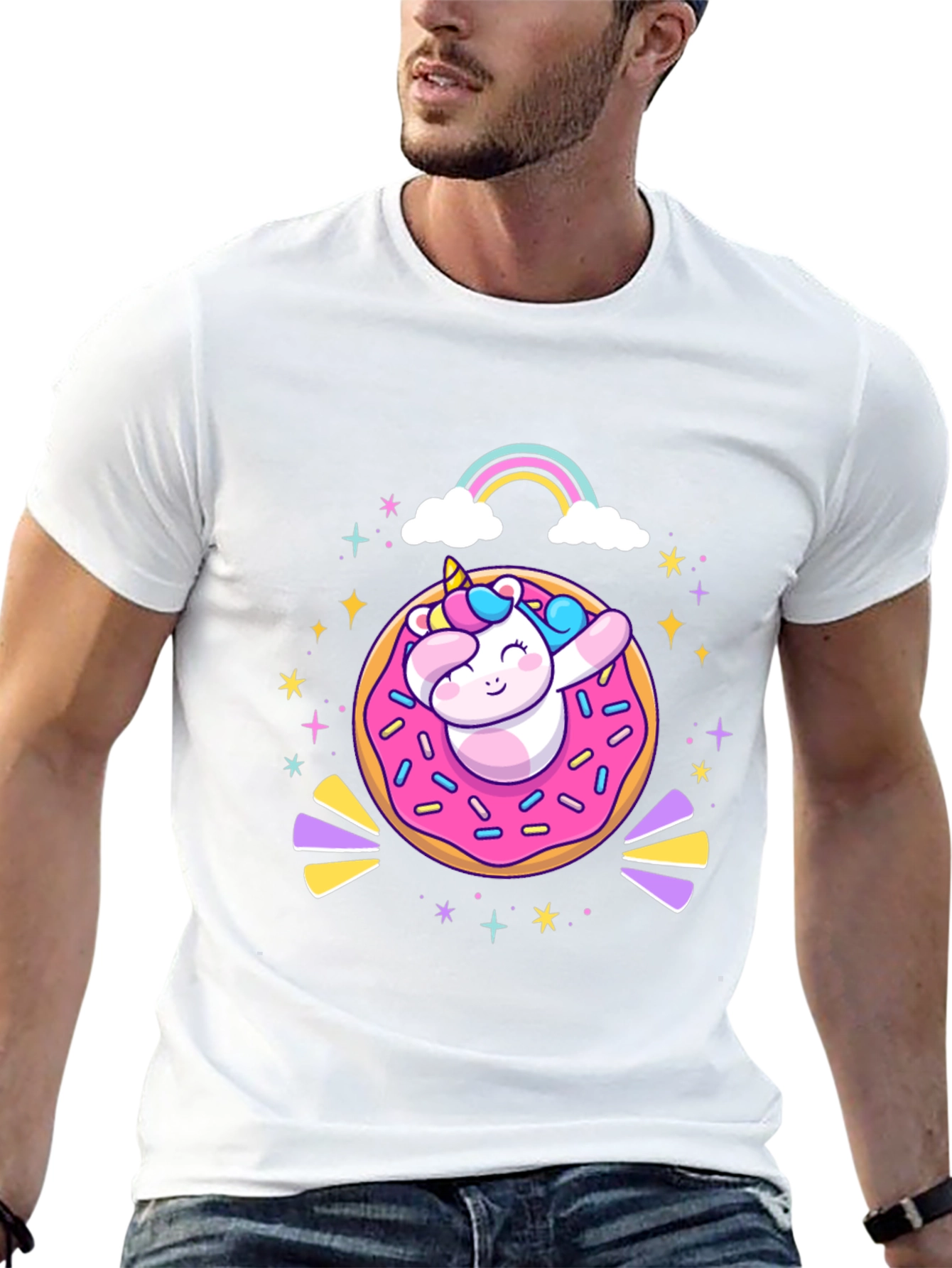 Camiseta Negra Unicornio Donut