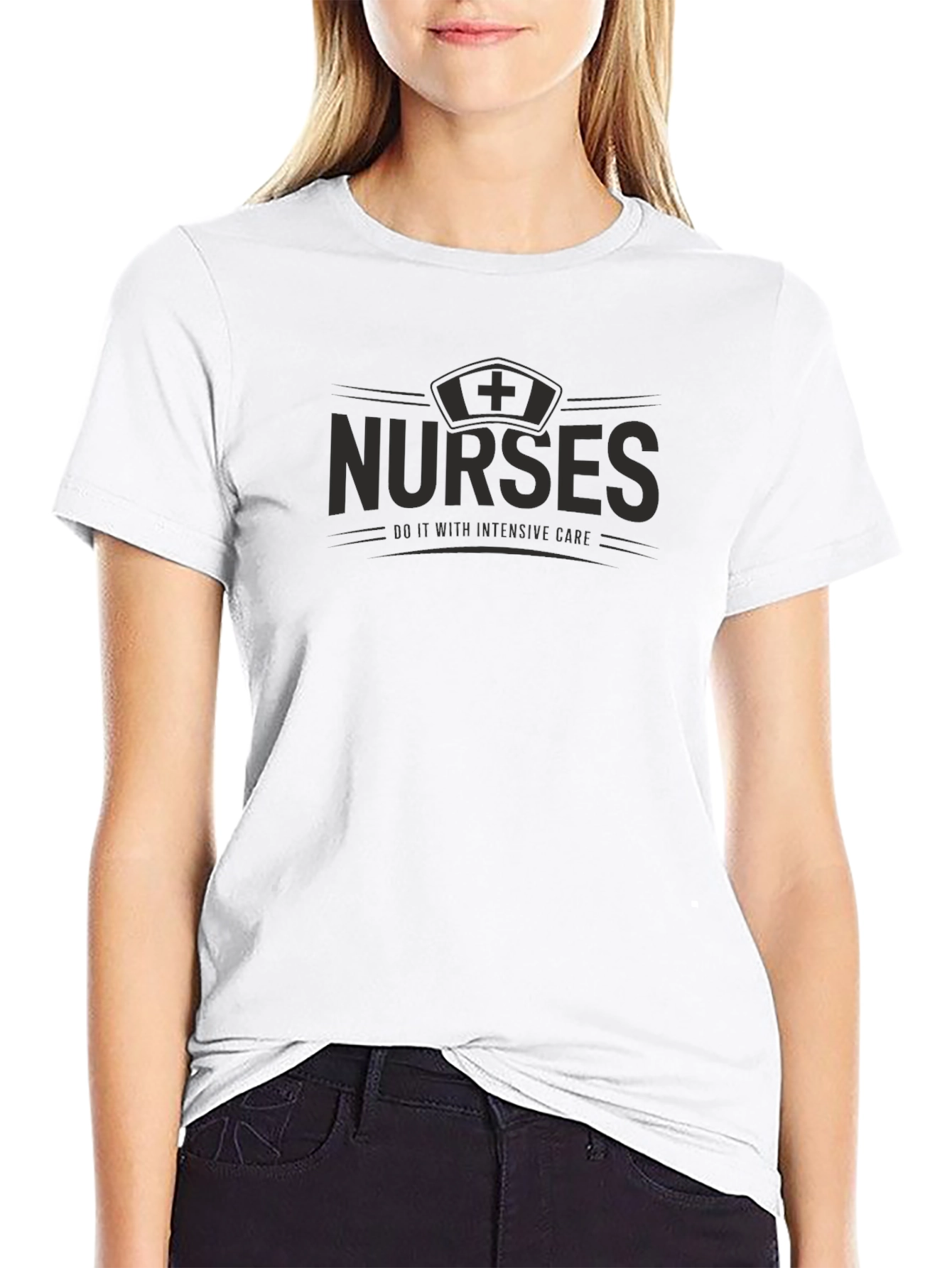 Camiseta Negra Nurses Do It With Intensive Care