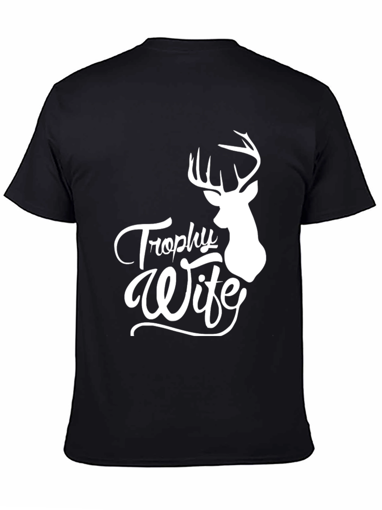 Camiseta Negra Trophy Wife Caza Ciervo