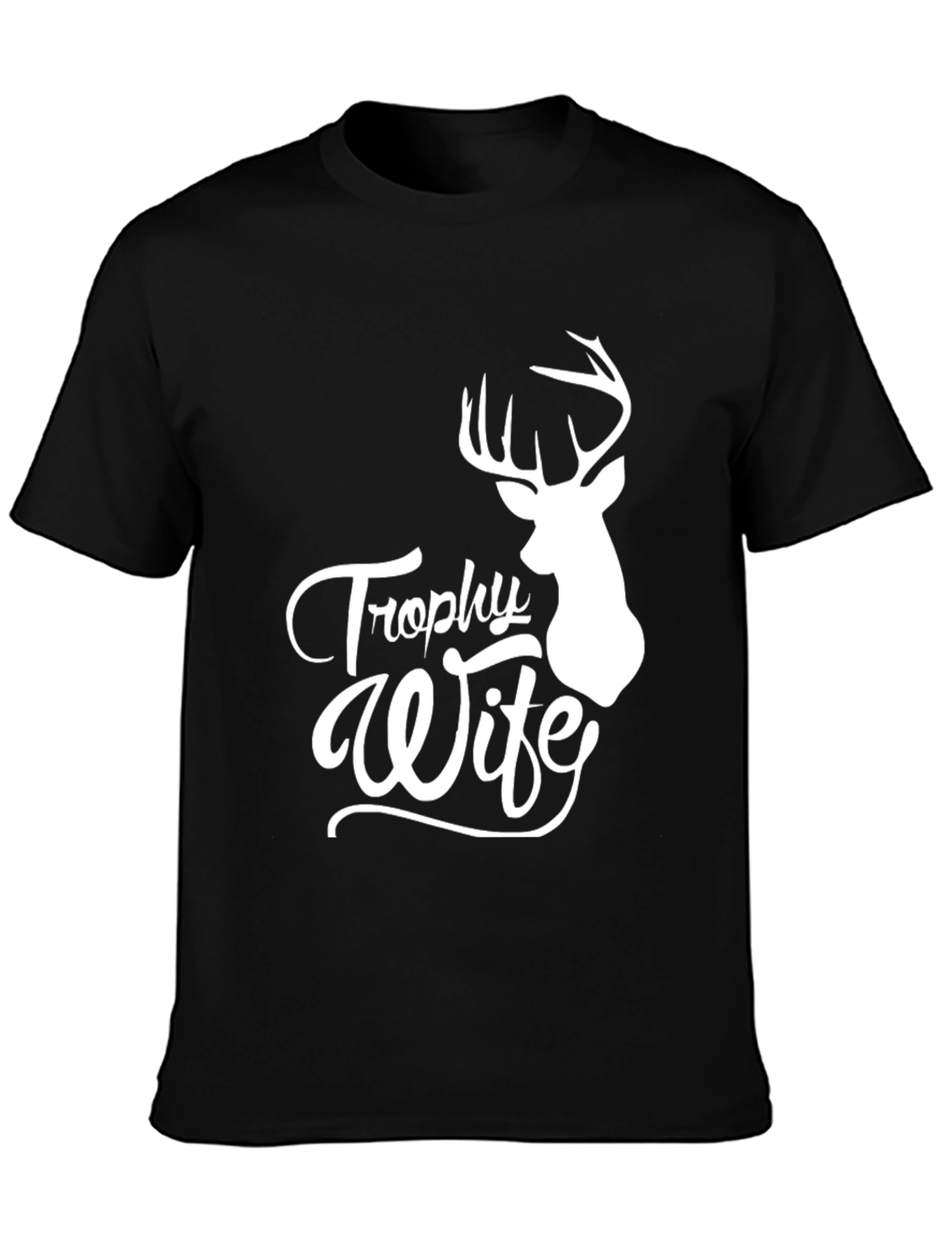 Camiseta Negra Trophy Wife Caza Ciervo