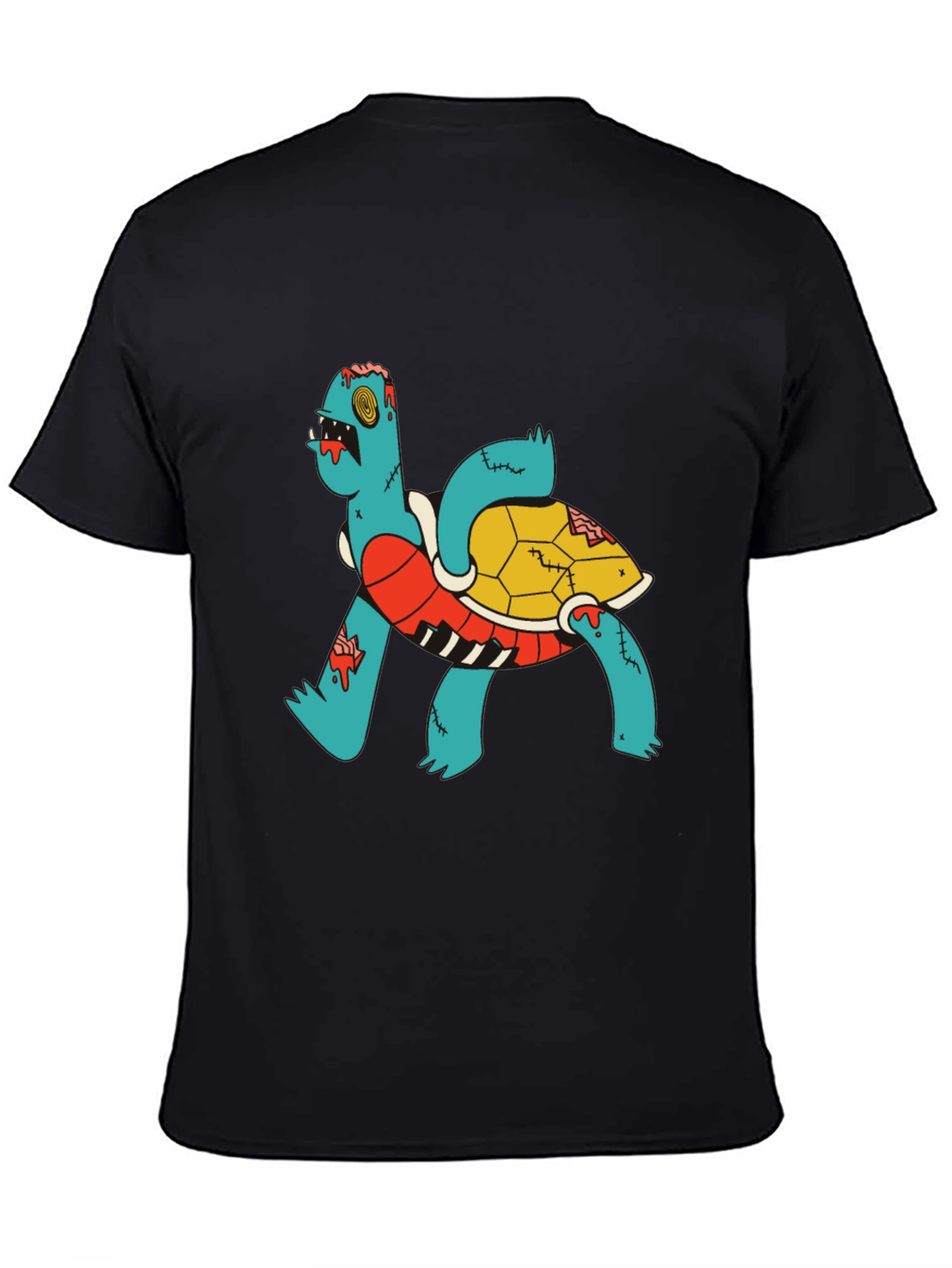 Camiseta Negra con Diseño de Tortuga Zombie