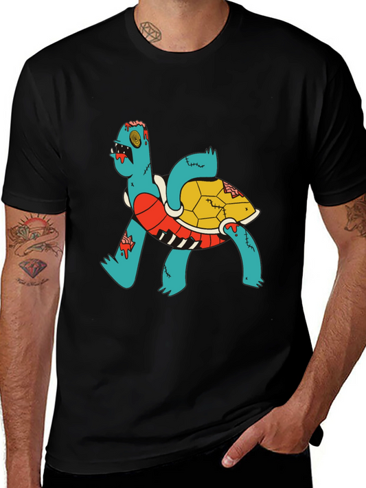Camiseta Negra con Diseño de Tortuga Zombie