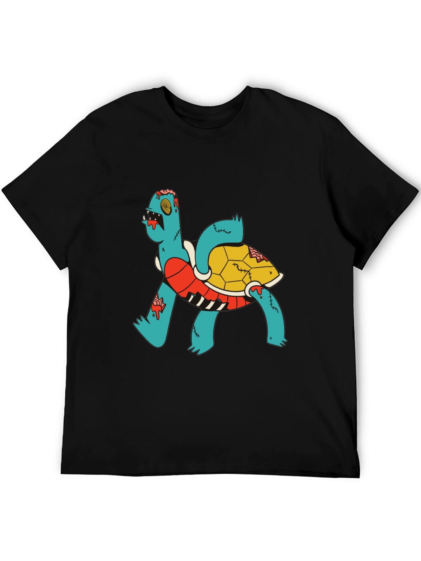 Camiseta Negra con Diseño de Tortuga Zombie