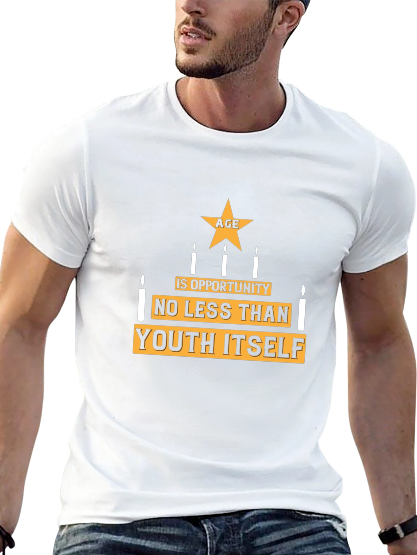 Camiseta Negra con Diseño La Edad es Oportunidad