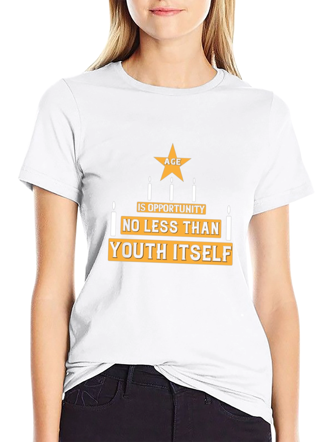 Camiseta Negra con Diseño La Edad es Oportunidad